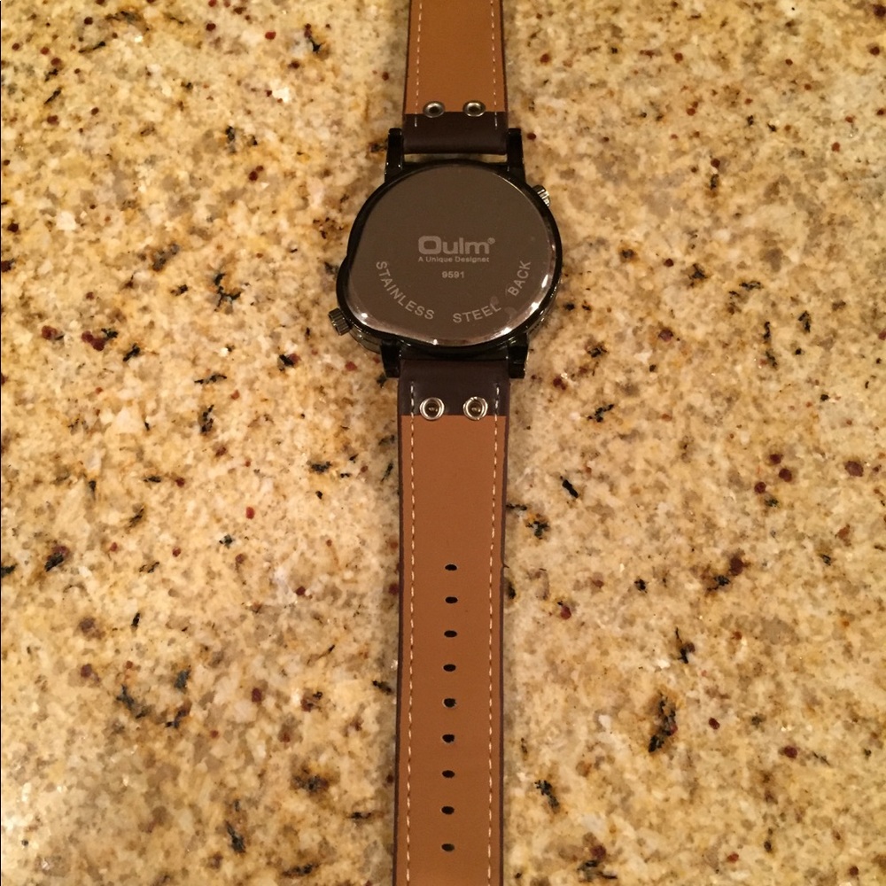 Dual time zone stainless steel aviator watch